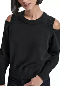 Women's Long Cold Shoulder Sweater