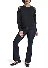 Women's Long Cold Shoulder Sweater