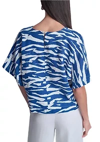 Women's Short Sleeve Tidal Print Top