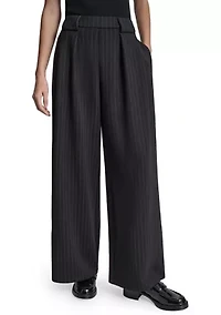 Women's Wide Leg Pinstripe Pants