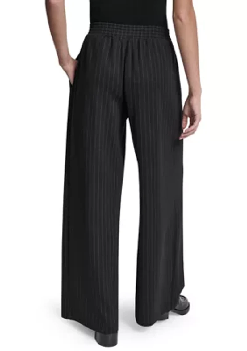 Women's Wide Leg Pinstripe Pants