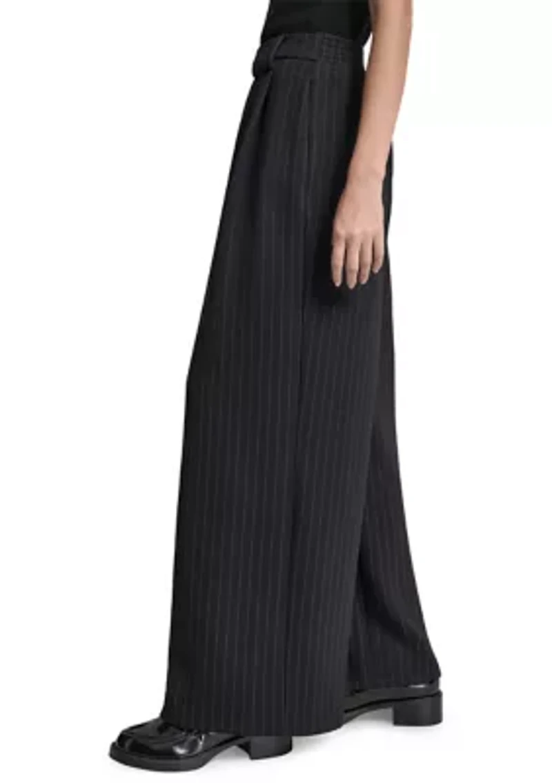 Women's Wide Leg Pinstripe Pants