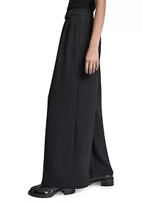 Women's Wide Leg Pinstripe Pants