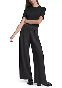 Women's Wide Leg Pinstripe Pants