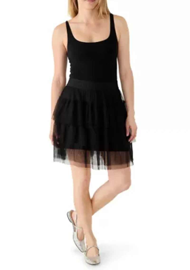 Women's Layer Tulle Shorts & Skirt Set