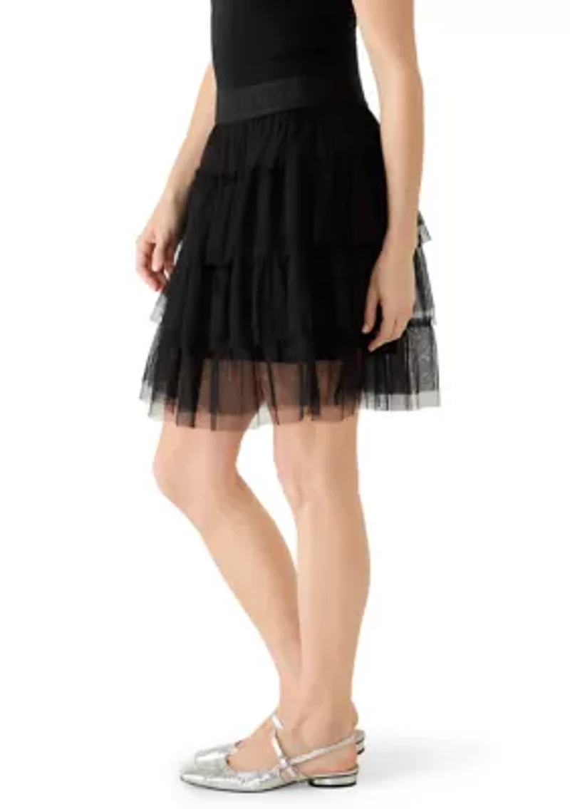 Women's Layer Tulle Shorts & Skirt Set