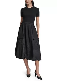 Women's Short Sleeve Cargo Sweater Dress