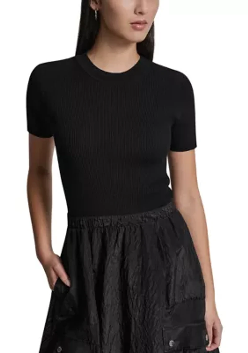 Women's Short Sleeve Cargo Sweater Dress