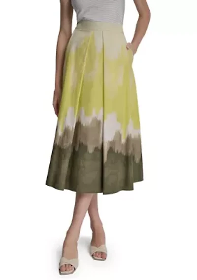 Women's Pleated Tie-Dye Skirt