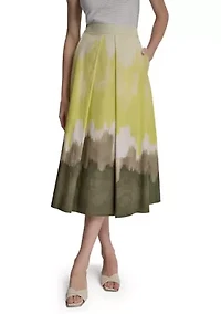 Women's Pleated Tie-Dye Skirt