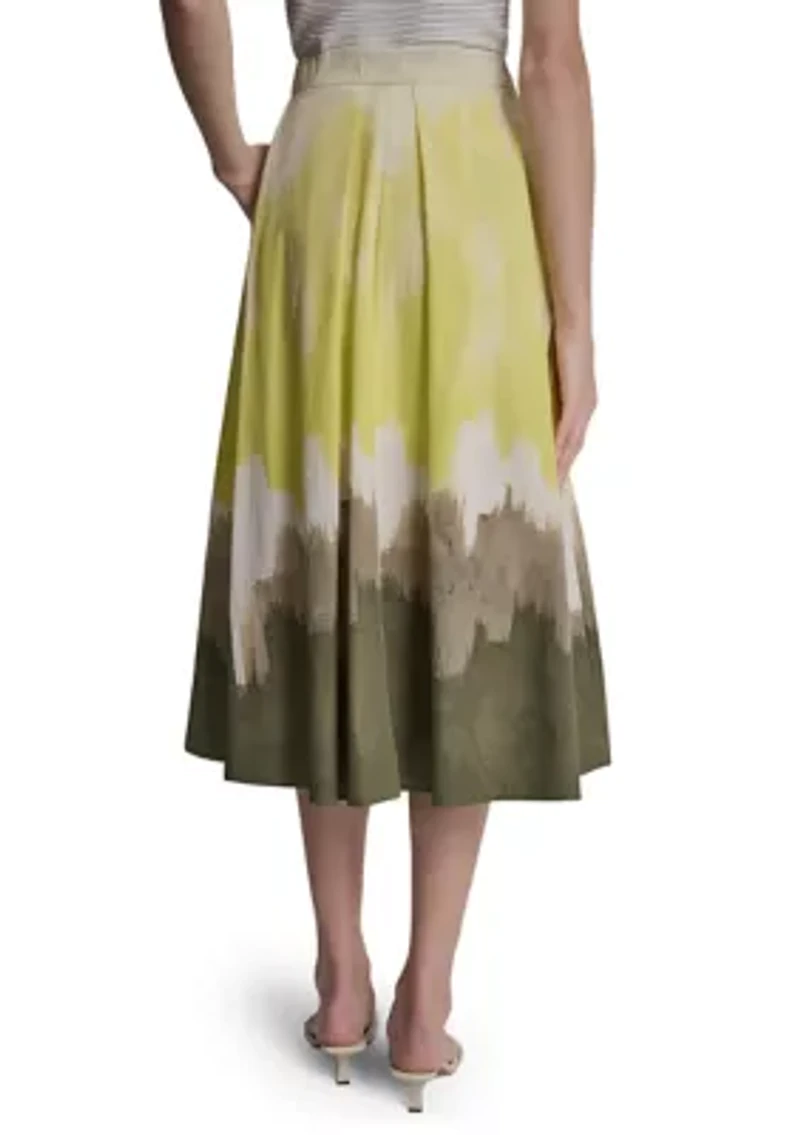 Women's Pleated Tie-Dye Skirt
