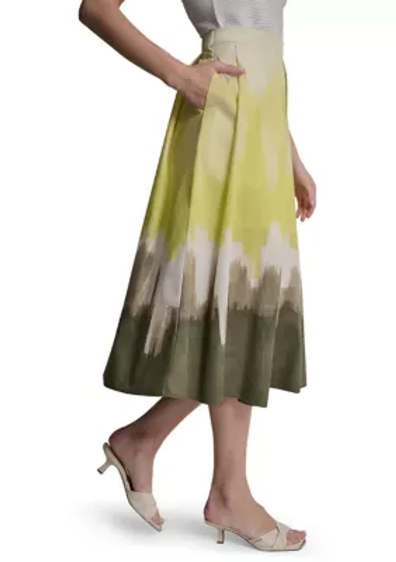 Women's Pleated Tie-Dye Skirt