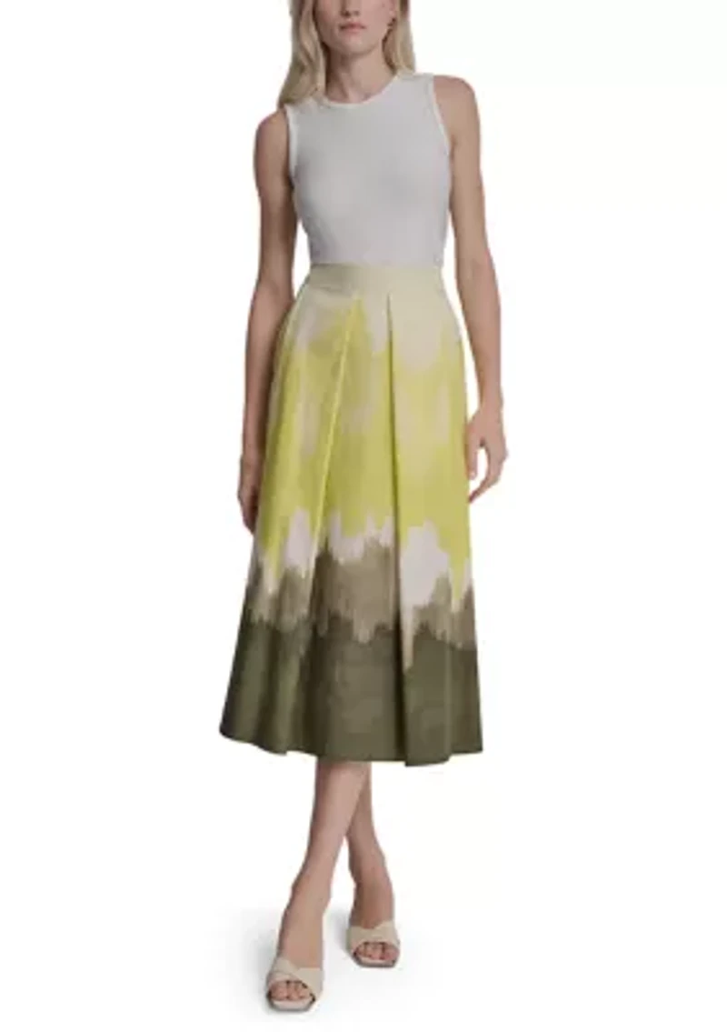 Women's Pleated Tie-Dye Skirt