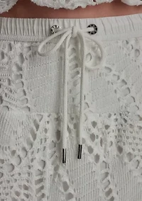 Women's Tier Knit Crochet Midi Skirt