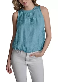 Women's Sleeveless Bubble Hem Tank Top