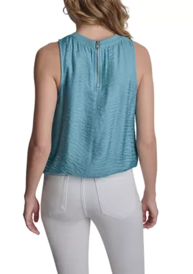 Women's Sleeveless Bubble Hem Tank Top