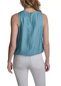 Women's Sleeveless Bubble Hem Tank Top