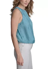 Women's Sleeveless Bubble Hem Tank Top