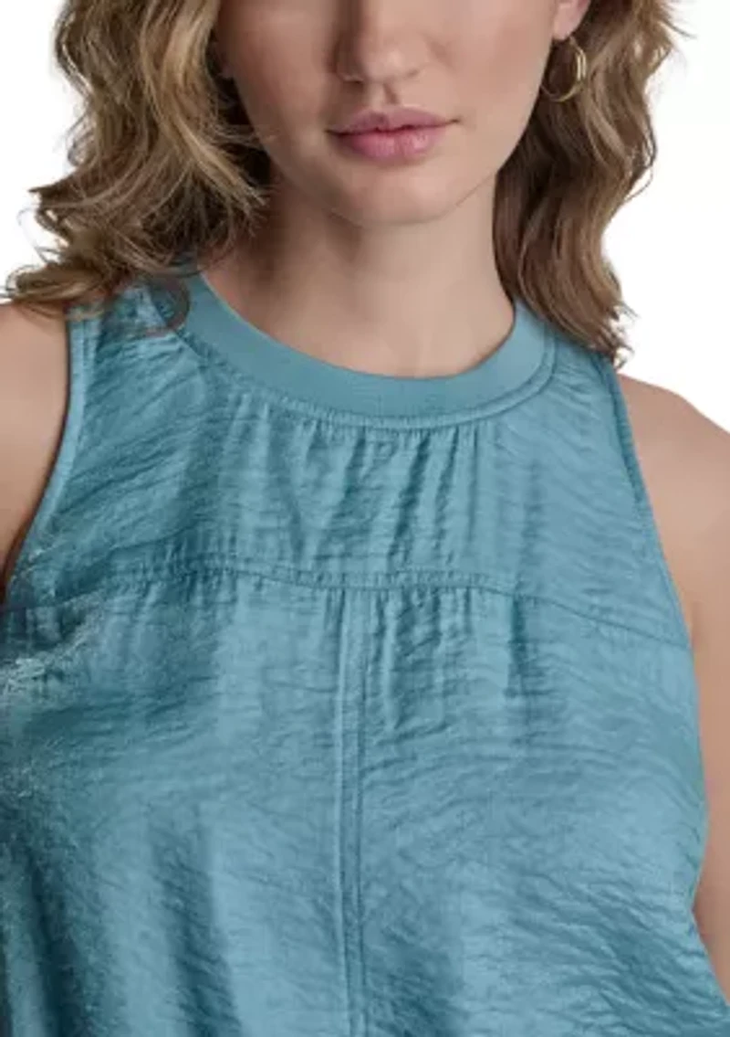 Women's Sleeveless Bubble Hem Tank Top