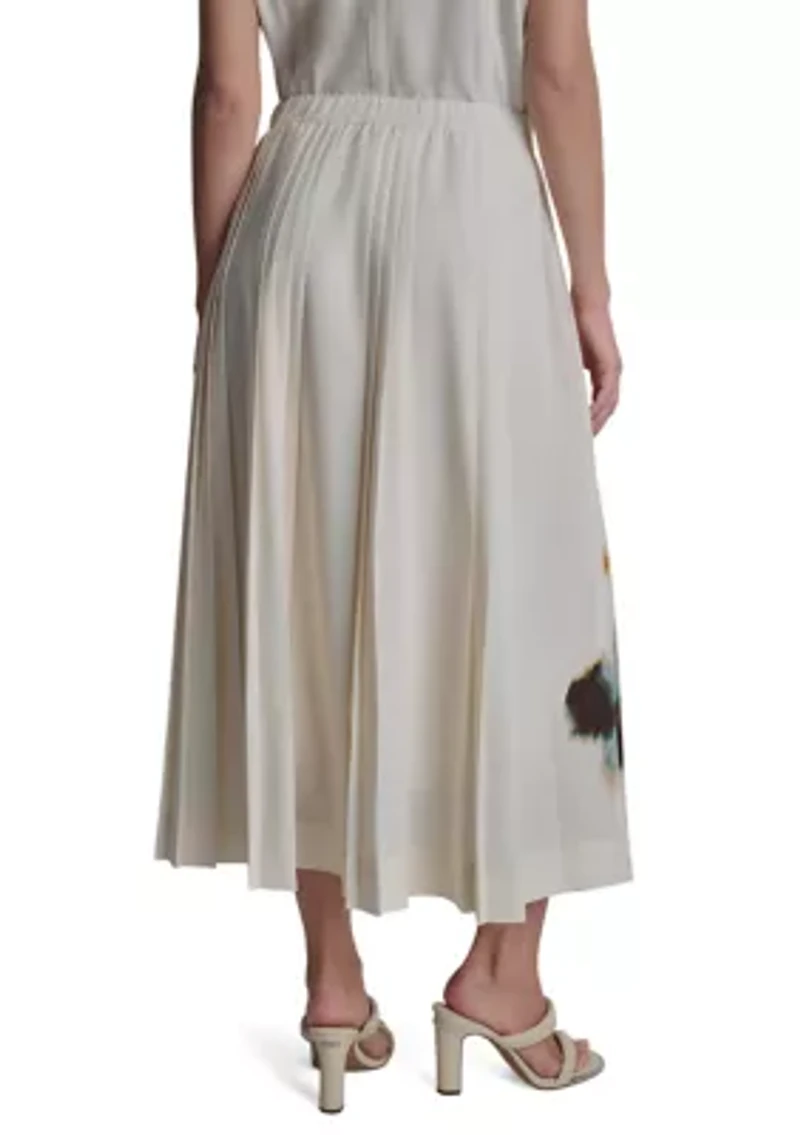 Women's Sunburst Floral A-Line Skirt