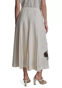 Women's Sunburst Floral A-Line Skirt