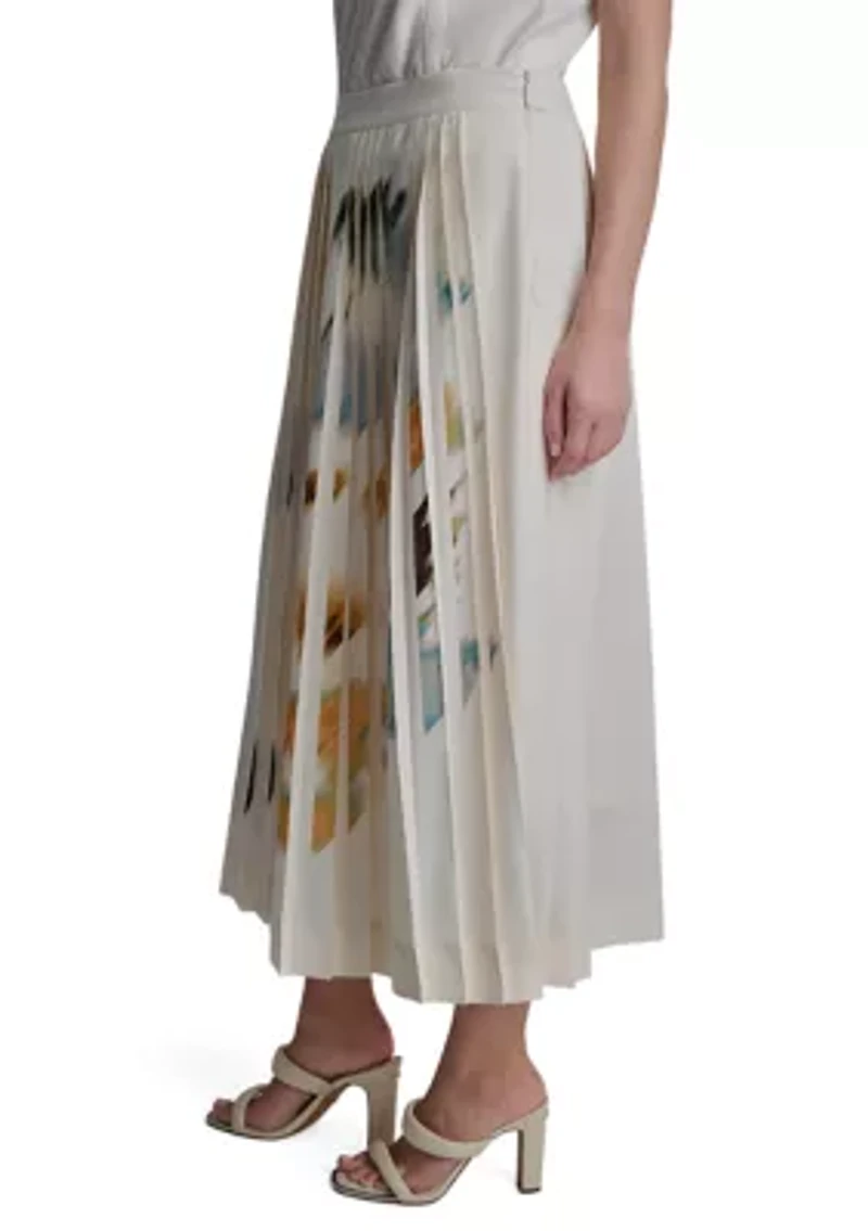 Women's Sunburst Floral A-Line Skirt