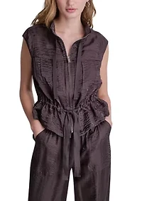 Women's Sleeveless Belted Jacket