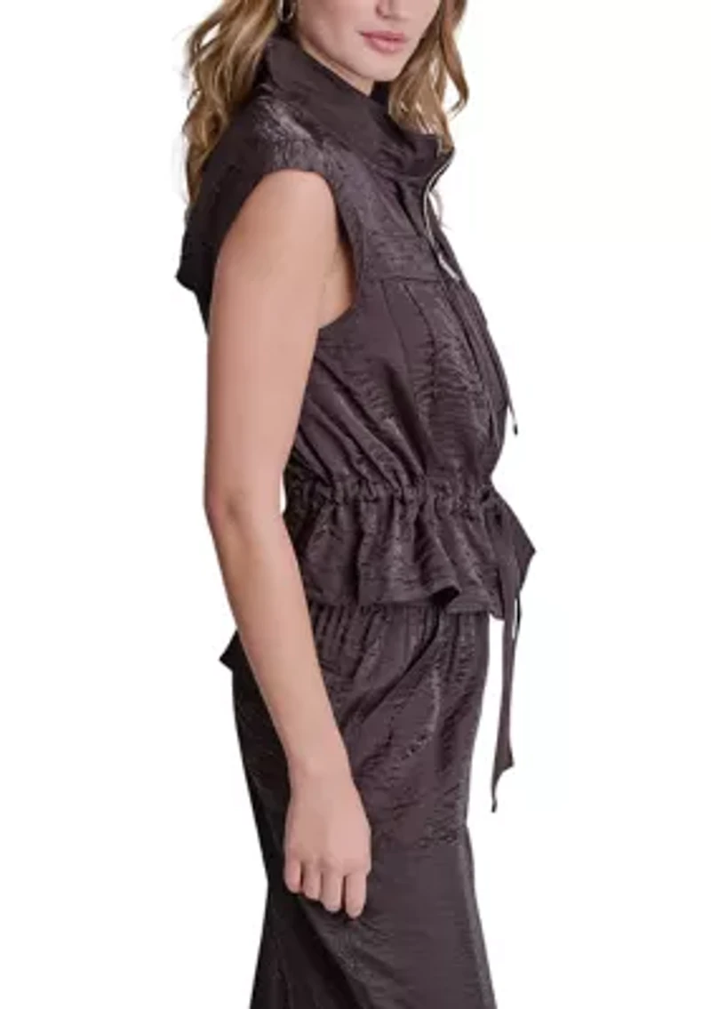 Women's Sleeveless Belted Jacket