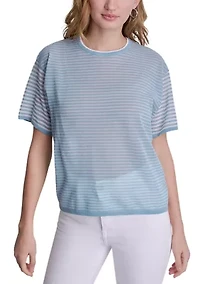 Women's Striped Drop Shoulder Sweater