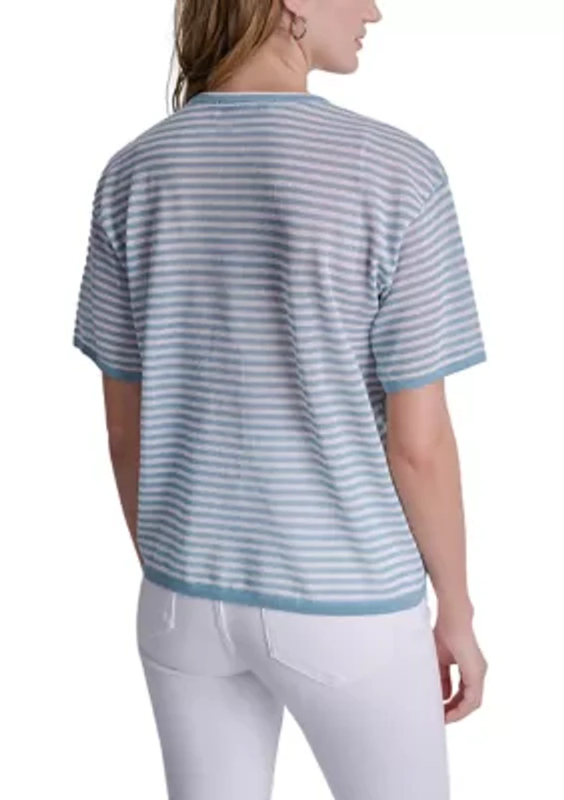 Women's Striped Drop Shoulder Sweater