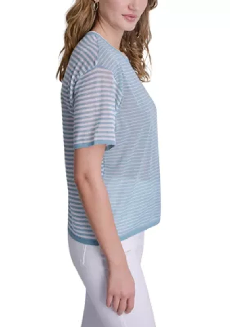 Women's Striped Drop Shoulder Sweater