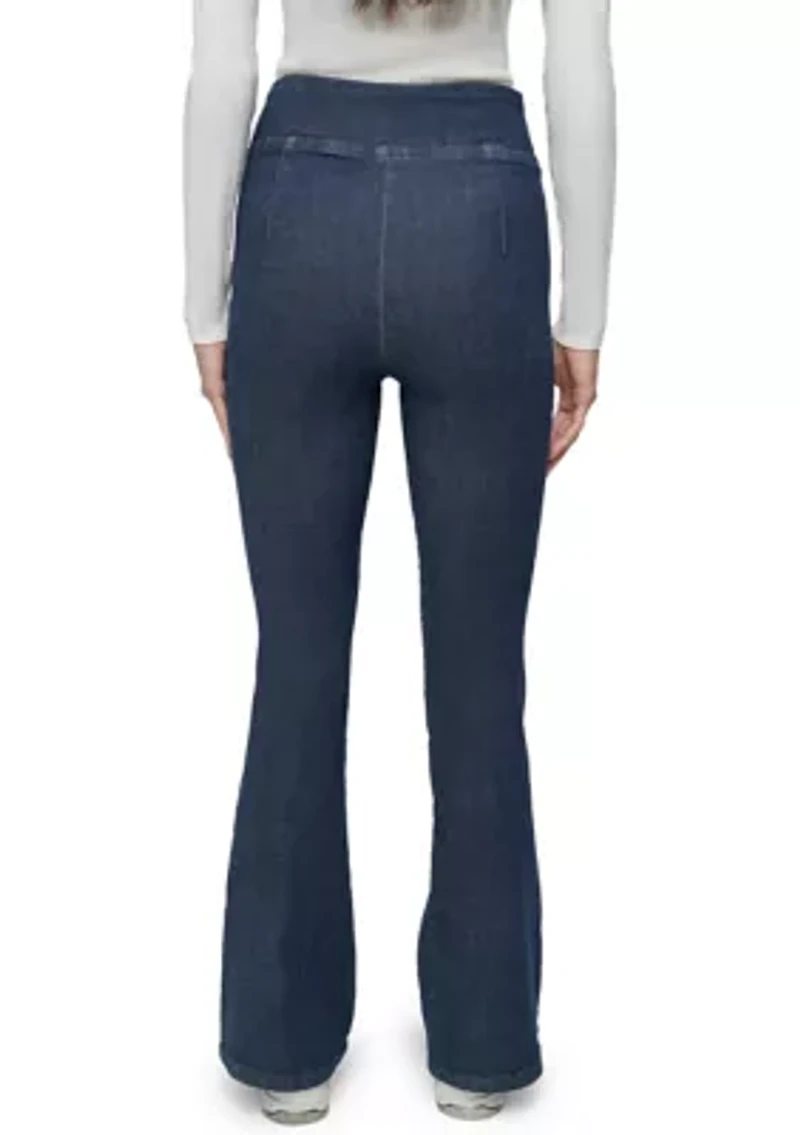 Women's High Rise Pull On Flare Jeans