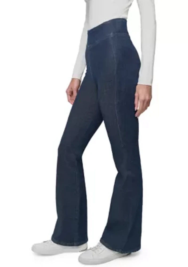 Women's High Rise Pull On Flare Jeans