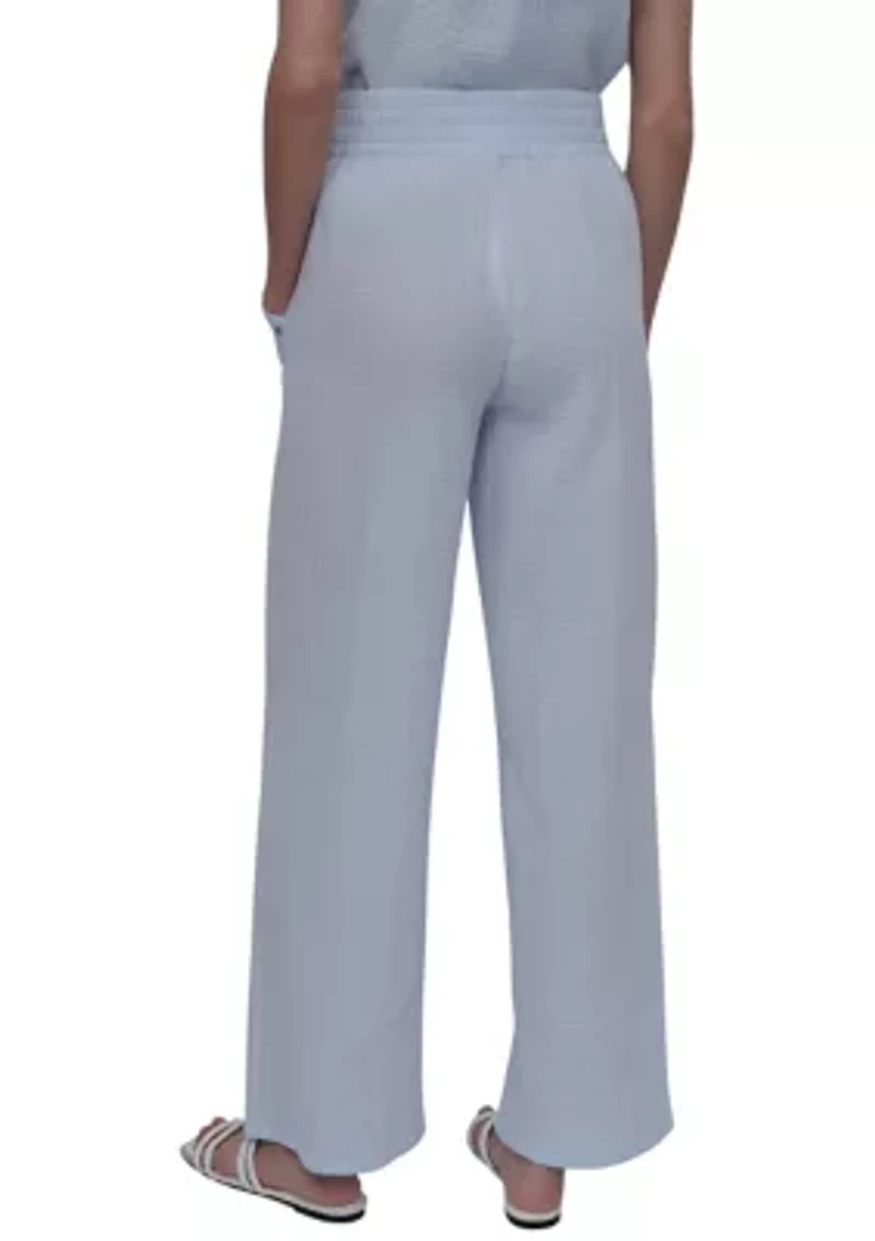 Women's Straight Leg Pants with Smocked Waist