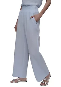 Women's Straight Leg Pants with Smocked Waist