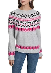 Women's Fair Isle Crew Neck Sweater