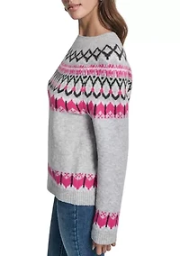 Women's Fair Isle Crew Neck Sweater