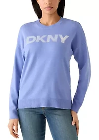 Women's Long Sleeve Crew Neck Logo Sweater