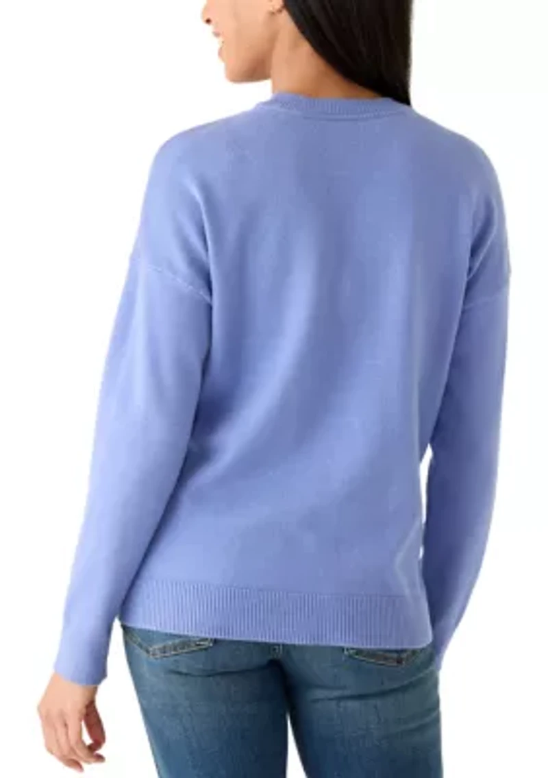 Women's Long Sleeve Crew Neck Logo Sweater