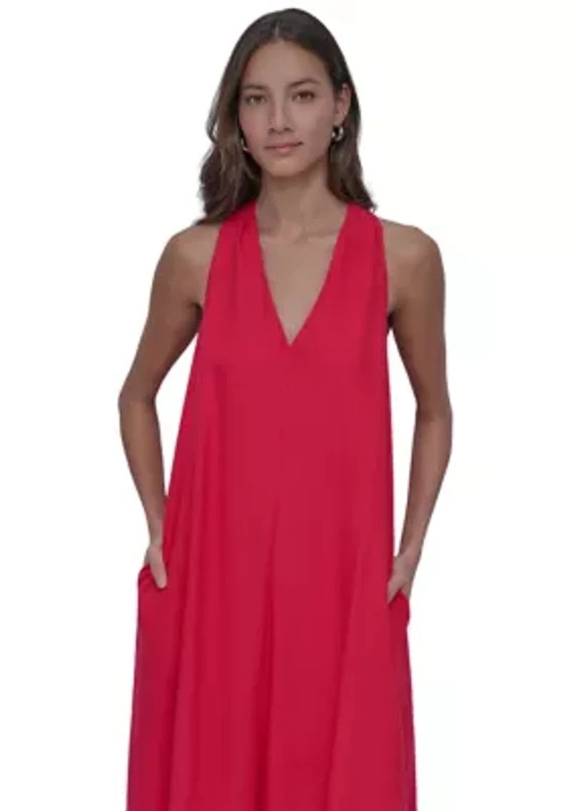 Women's Sleeveless Halter Swing Dress