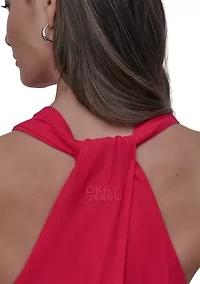 Women's Sleeveless Halter Swing Dress