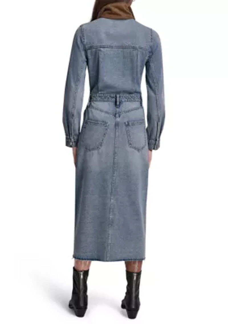 Women's Button Front Maxi Dress