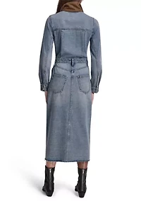 Women's Button Front Maxi Dress