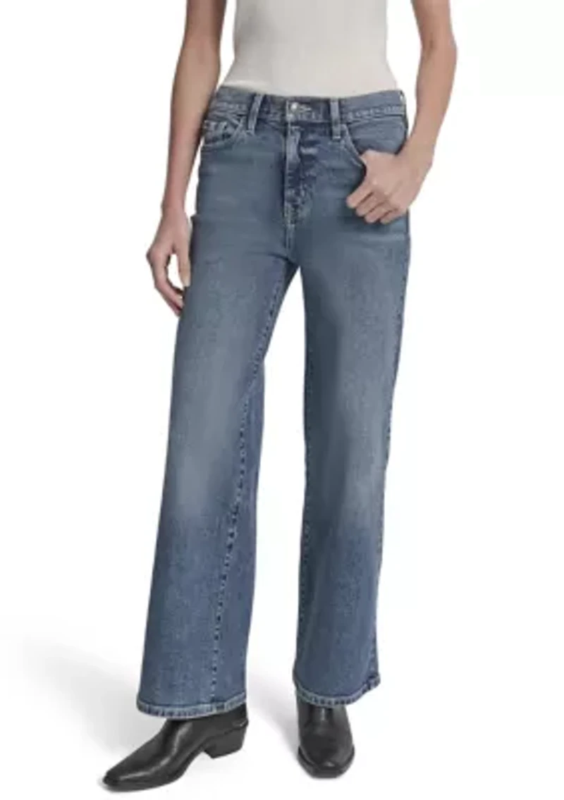Women's High Rise Tailored Wide Leg Jeans
