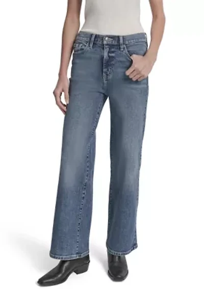 Women's High Rise Tailored Wide Leg Jeans