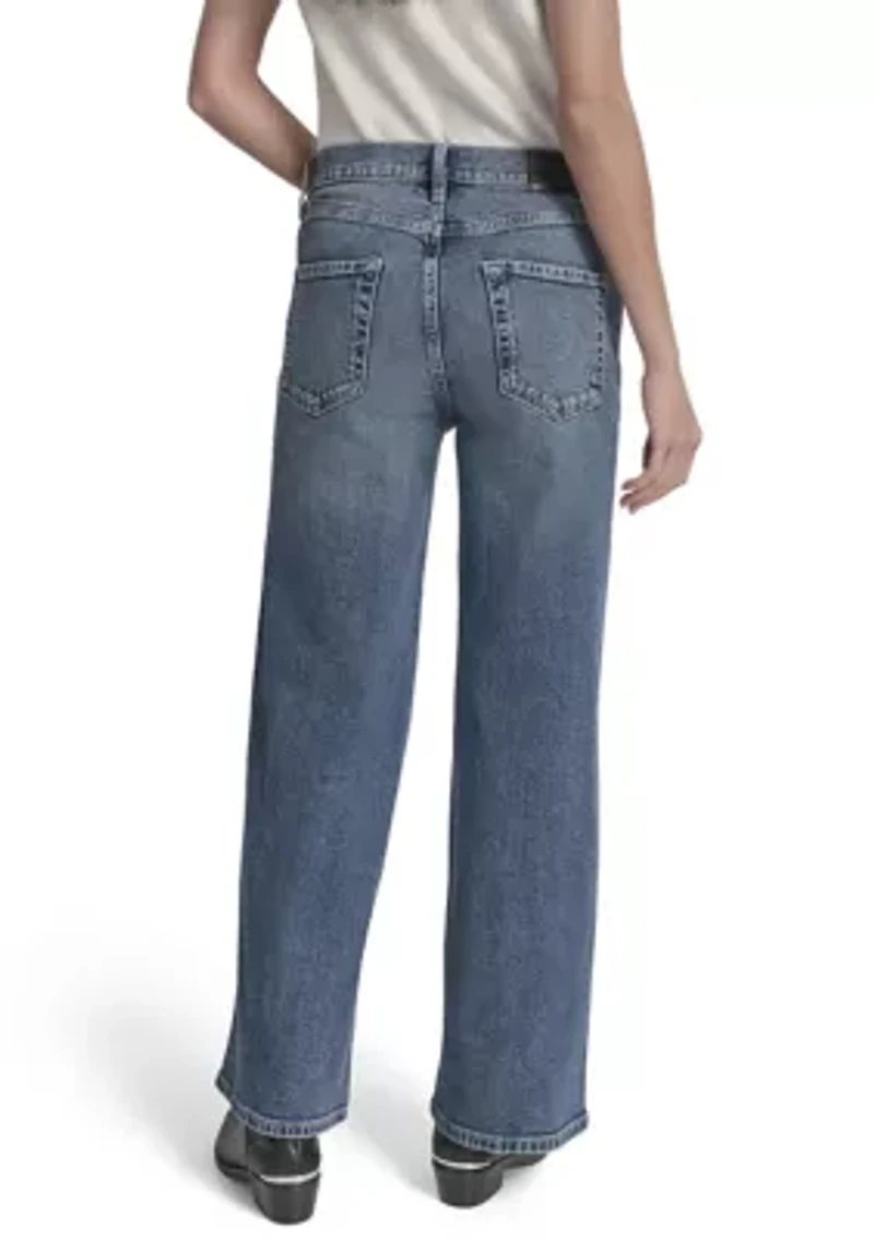 Women's High Rise Tailored Wide Leg Jeans
