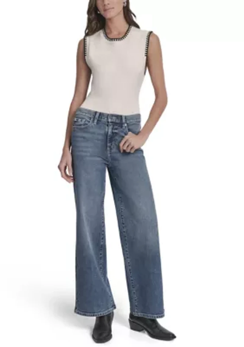 Women's High Rise Tailored Wide Leg Jeans