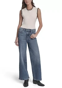 Women's High Rise Tailored Wide Leg Jeans
