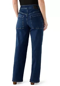 Women's High Rise Wide Leg Cargo Pants