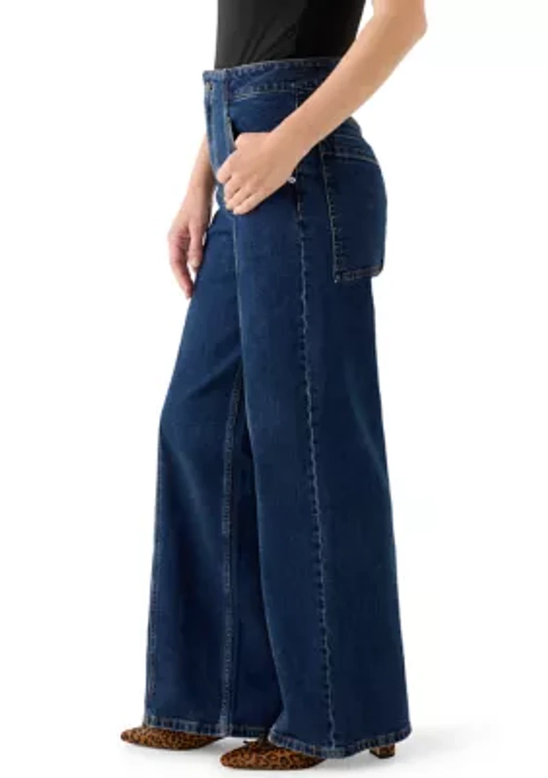 Women's High Rise Wide Leg Cargo Pants